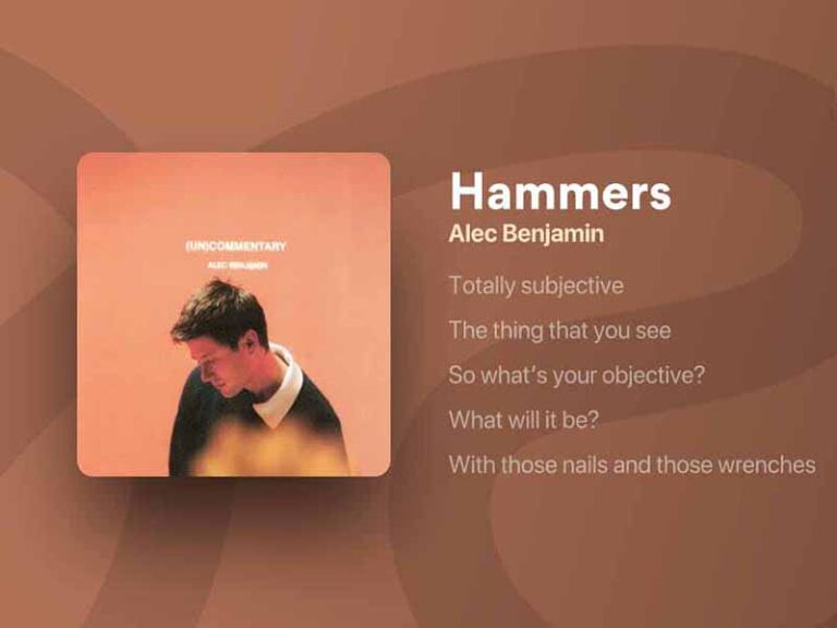 آهنگ انگلیسی Hammers از Alec Benjamin به همراه متن و ترجمه مجزا