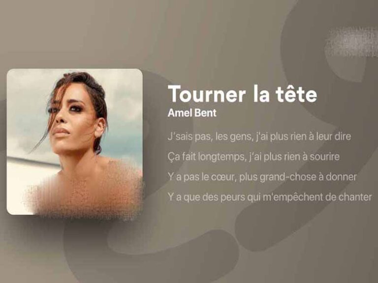 آهنگ فرانسوی Tourner la tête از Amel Bent به همراه متن و ترجمه مجزا
